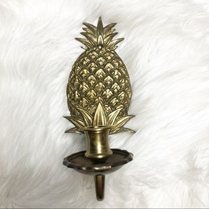 Vintage Brass Pineapple Wall Candle Holder